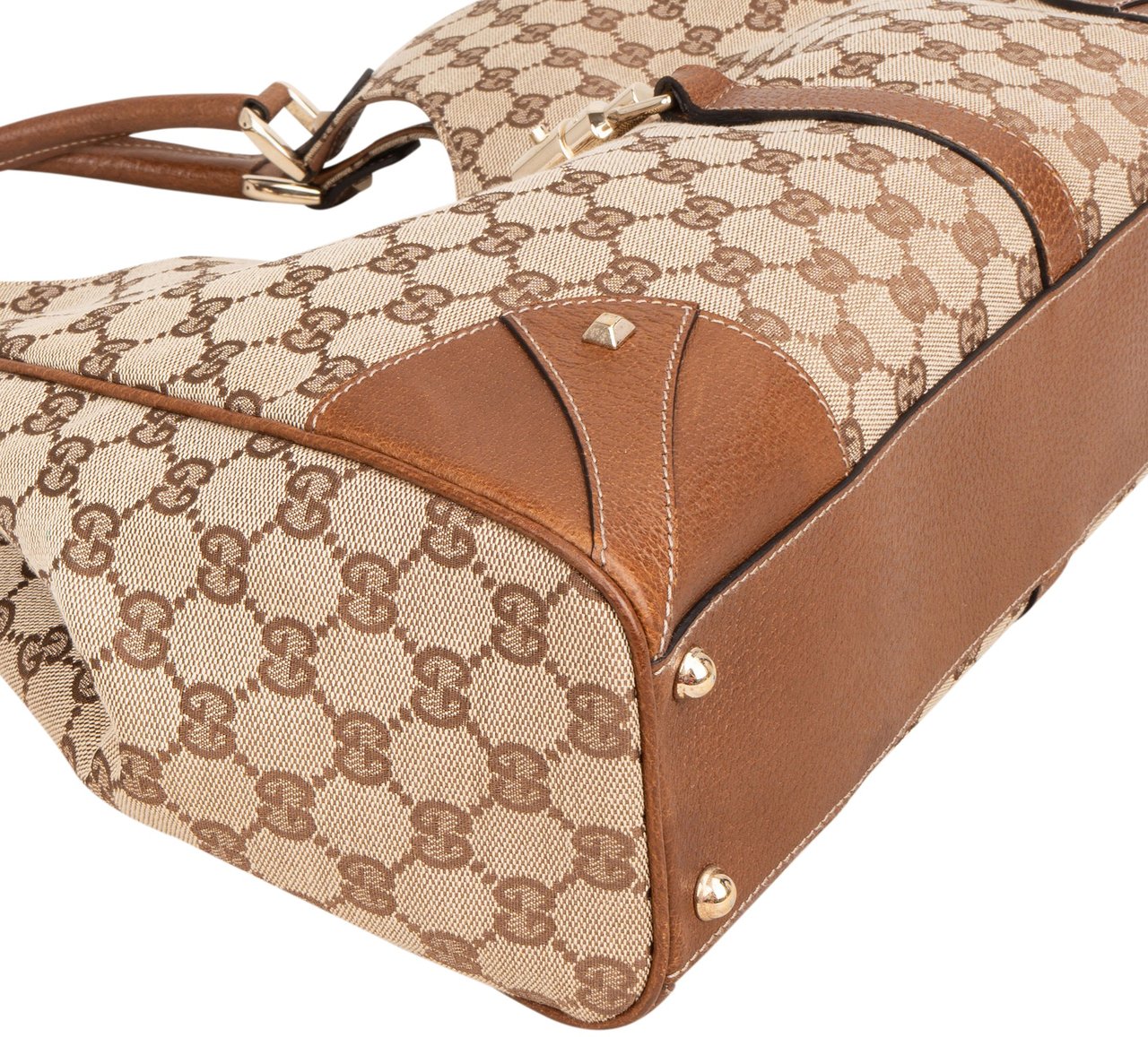 Gucci Monogram GG Canvas New Jackie Shoulder Bag Bruin