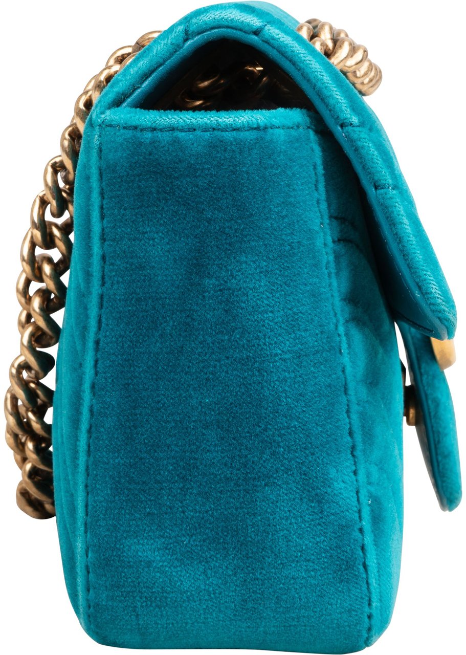Gucci Chevron Velvet GG Marmont Small Crossbody Bag Divers