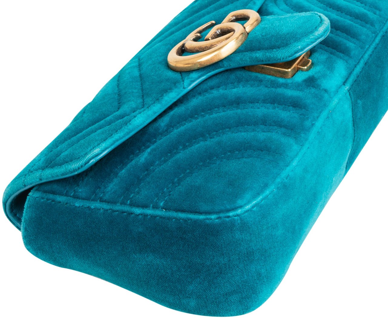 Gucci Chevron Velvet GG Marmont Small Crossbody Bag Divers