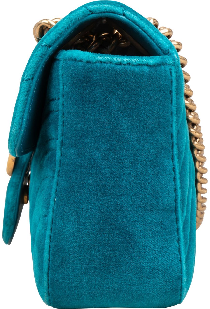 Gucci Chevron Velvet GG Marmont Small Crossbody Bag Divers