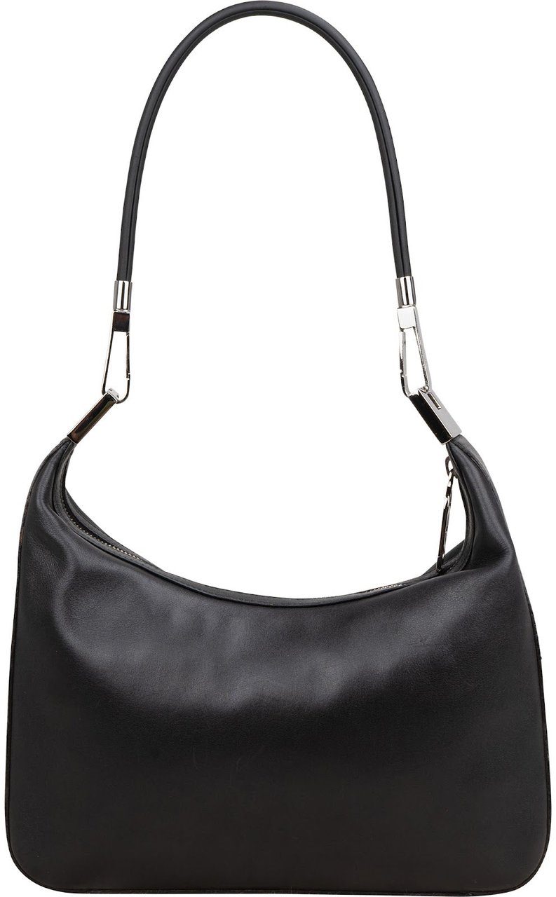 Gucci Black Leather GG Small Shoulder Bag Zwart