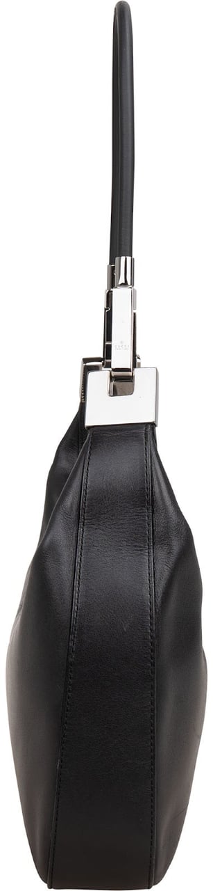 Gucci Black Leather GG Small Shoulder Bag Zwart