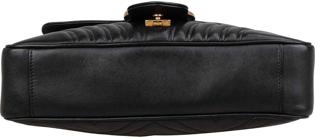 Gucci Matelassé Leather GG Large Marmont Shoulder Crossbody Bag Zwart
