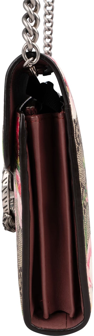 Gucci Monogram GG Supreme Blooms Dionysus Wallet On Chain Crossbody Bag Roze