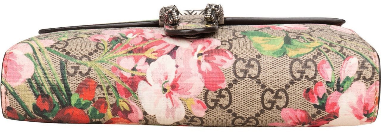 Gucci Monogram GG Supreme Blooms Dionysus Wallet On Chain Crossbody Bag Roze