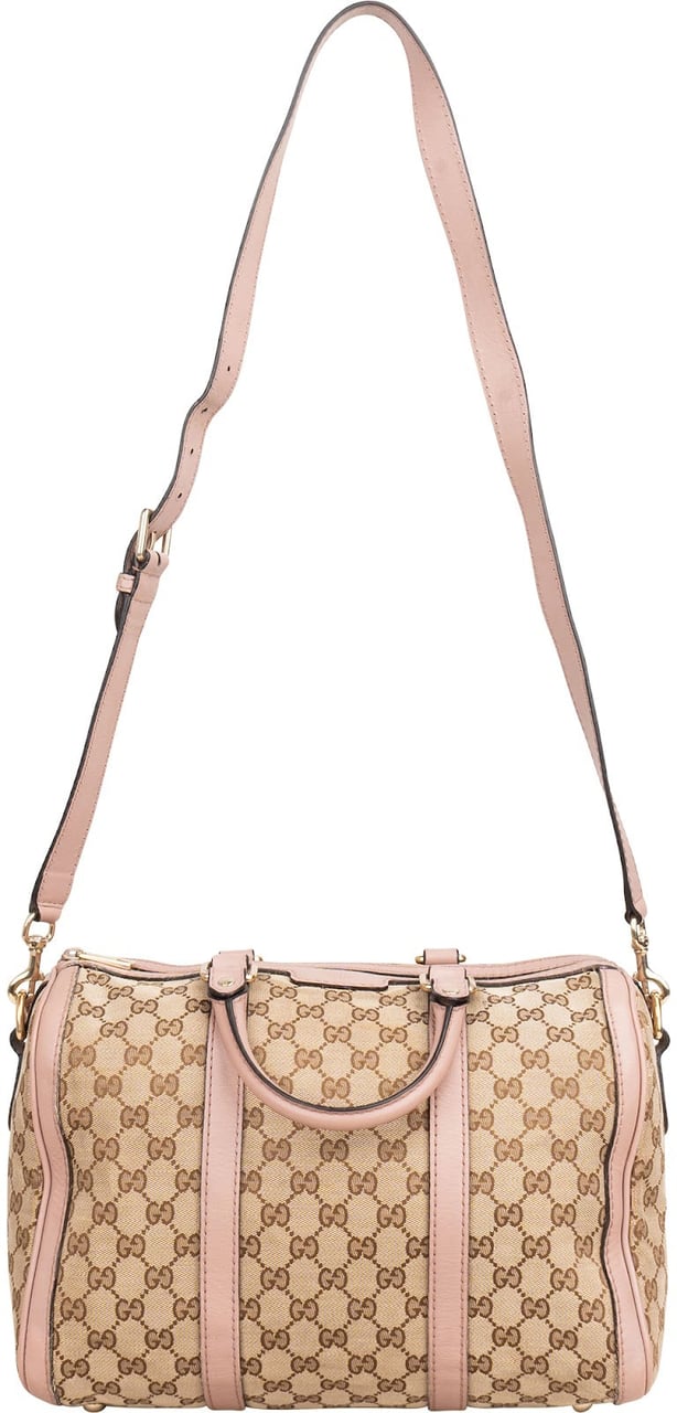Gucci Monogram GG Canvas Joy Boston Handbag Beige