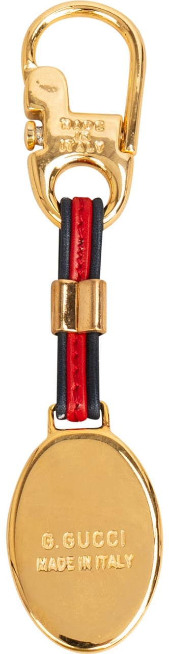 Gucci Web Stripe Interlocking G Keychain Key Holder Bag Charm Oranje