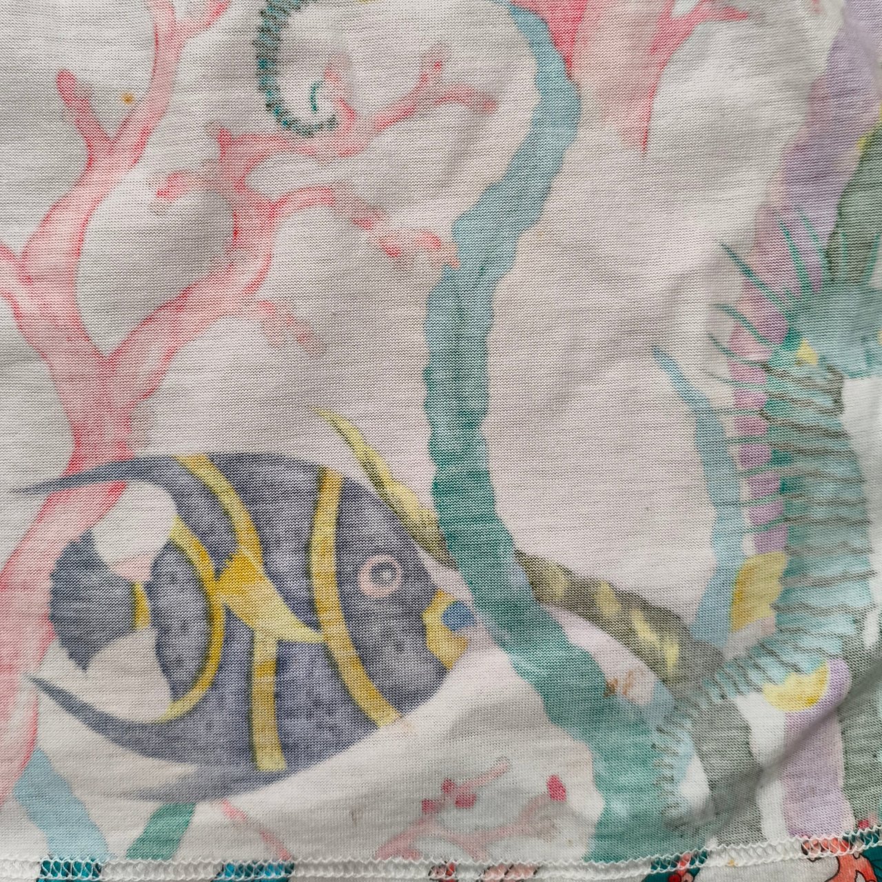 Gucci Multicolor Cotton Sea Life Print Maxi Dress (S) Wit