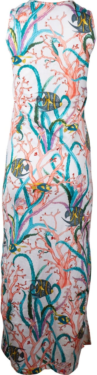 Gucci Multicolor Cotton Sea Life Print Maxi Dress (S) Wit