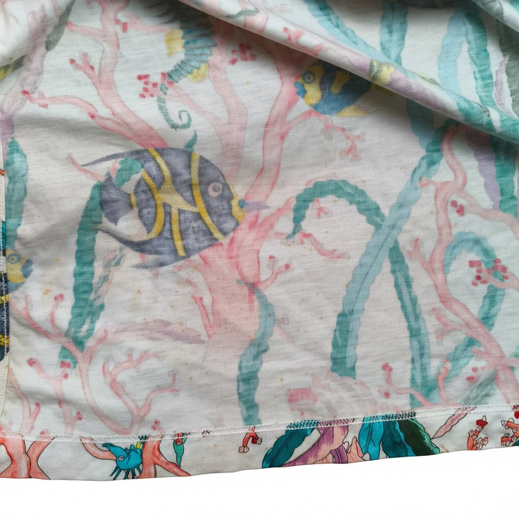 Gucci Multicolor Cotton Sea Life Print Maxi Dress (S) Wit