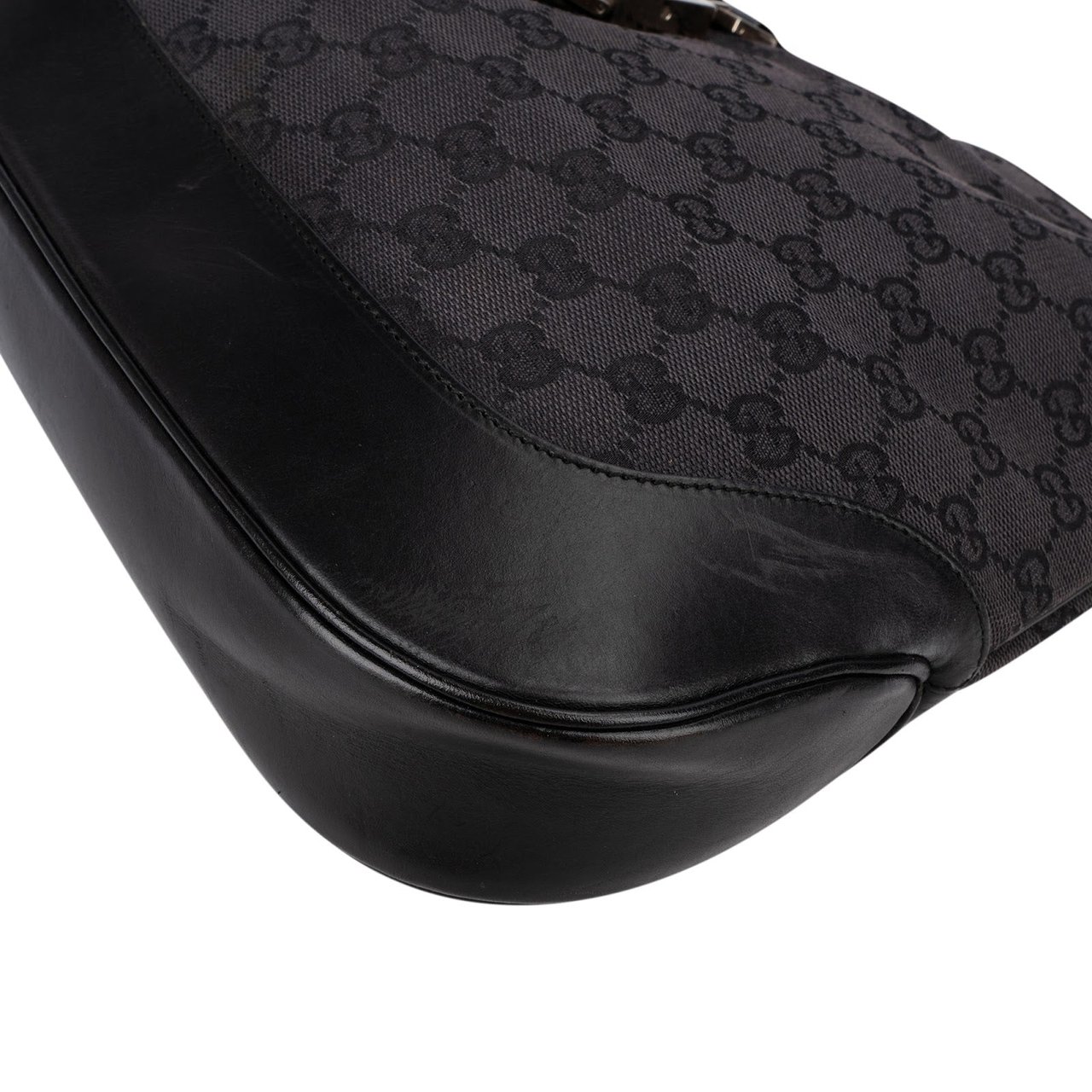 Gucci Monogram GG Canvas Jackie Shoulder Bag Zwart