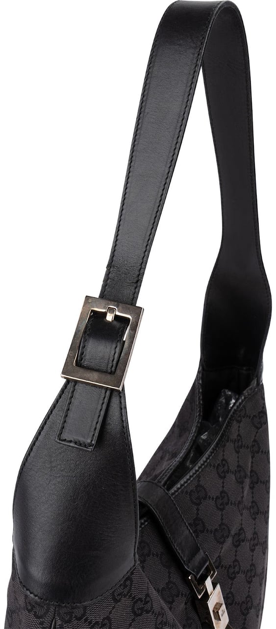 Gucci Monogram GG Canvas Jackie Shoulder Bag Zwart