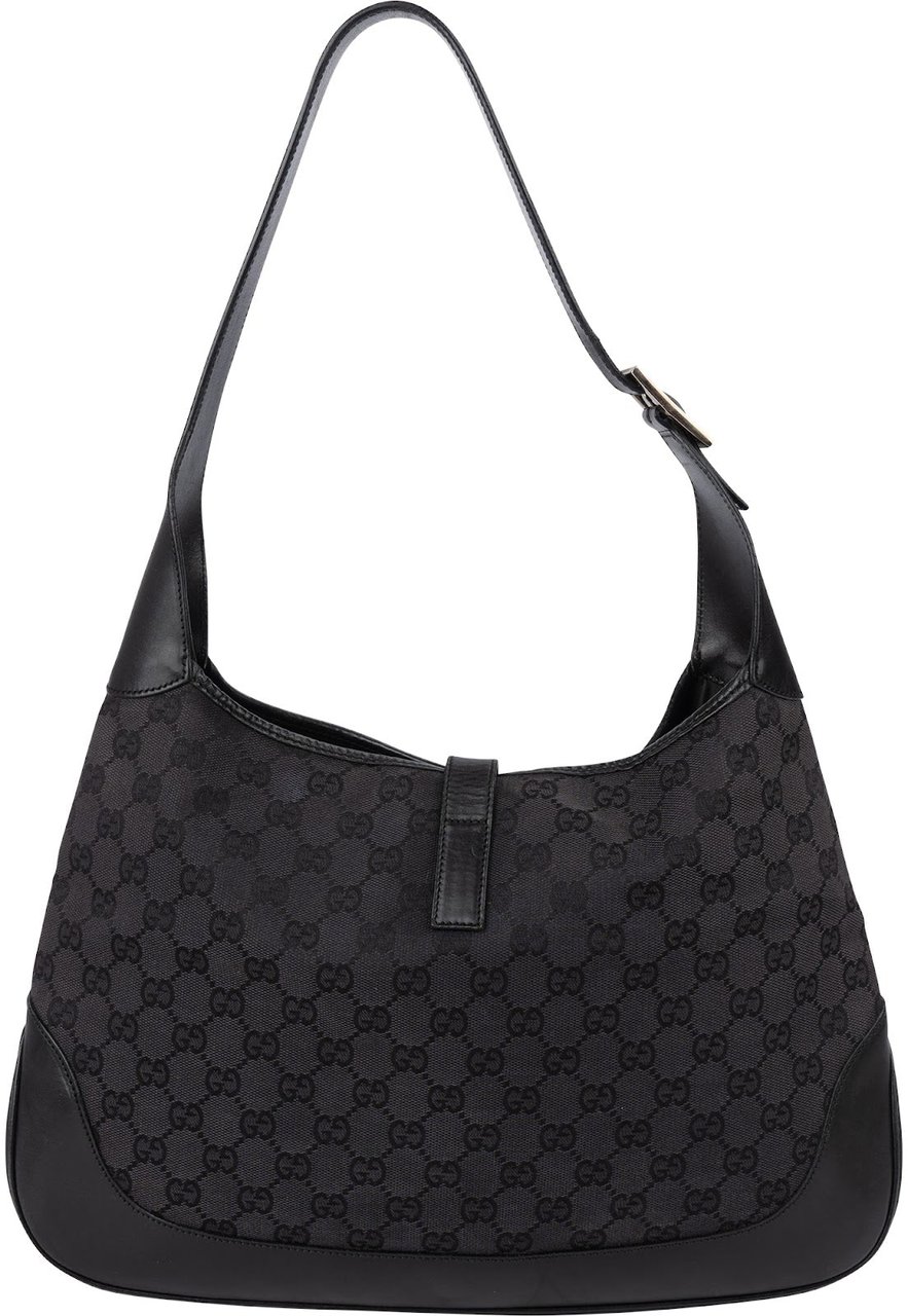 Gucci Monogram GG Canvas Jackie Shoulder Bag Zwart