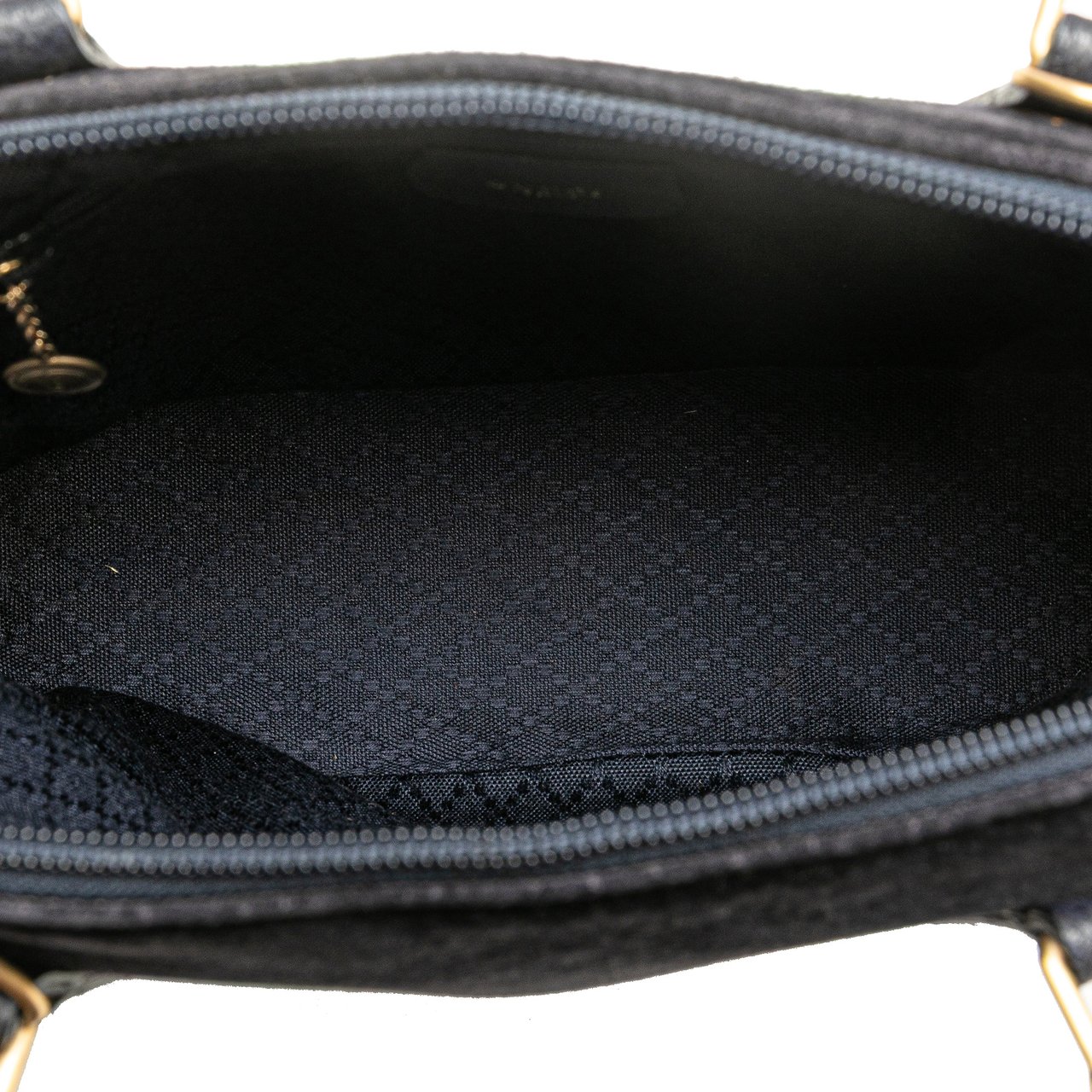 Gucci Suede Bamboo Dome Satchel Blauw