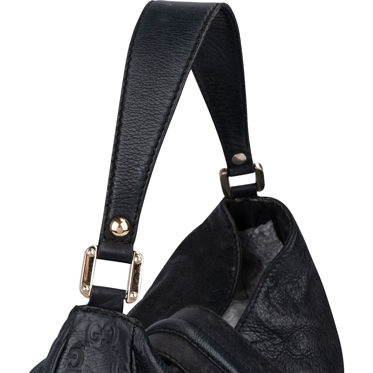Gucci Guccissima Leather Hobo Shoulder Bag Blauw