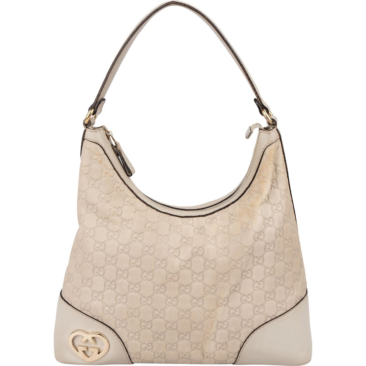Gucci Guccissima Lovely Heart Hobo Shoulder Bag Wit