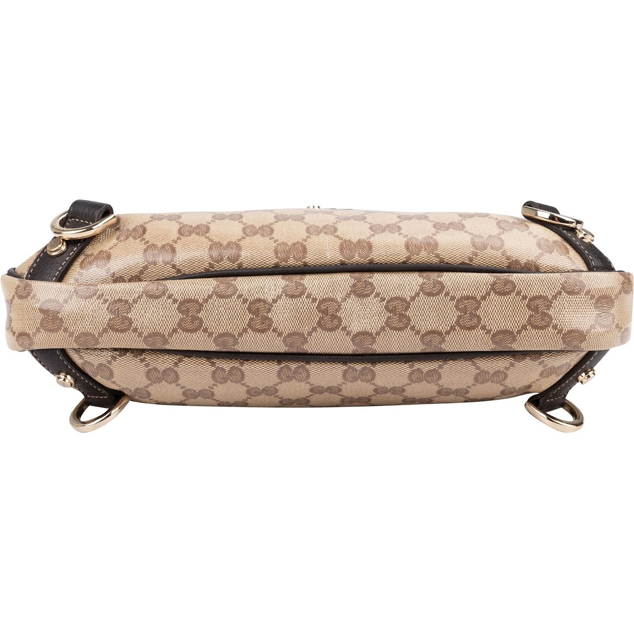 Gucci Monogram Crystal GG Abbey D-Ring Shoulder Bag Bruin