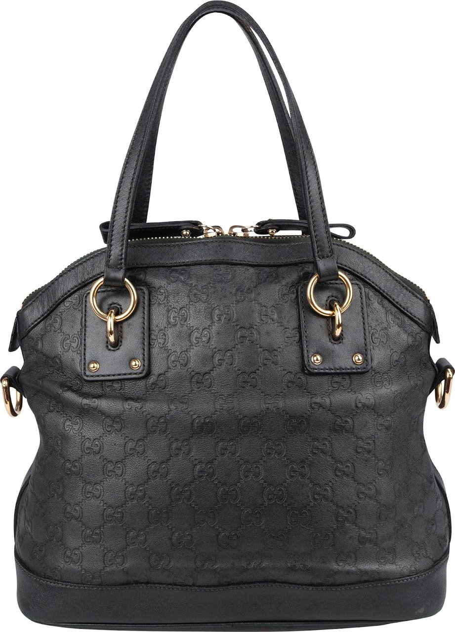 Gucci Black Guccissima Leather Handbag Zwart