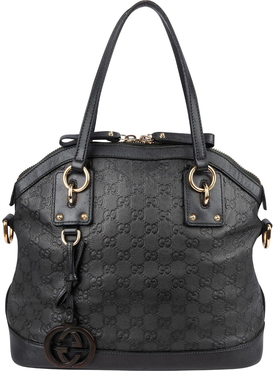 Gucci Black Guccissima Leather Handbag Zwart