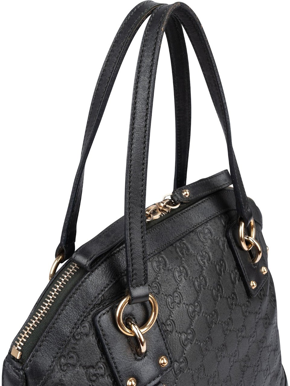 Gucci Black Guccissima Leather Handbag Zwart