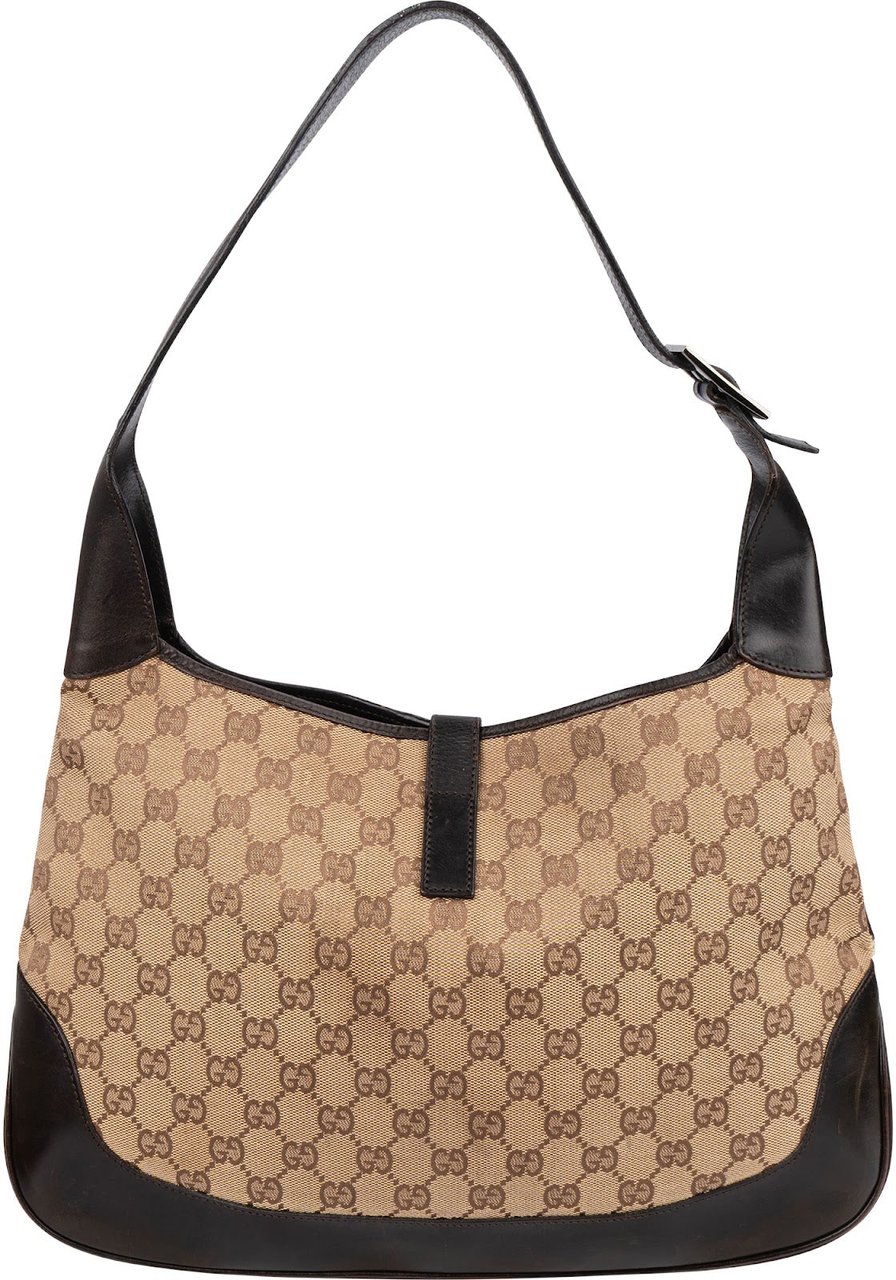 Gucci Monogram GG Canvas Jackie Hobo Shoulder Bag Beige