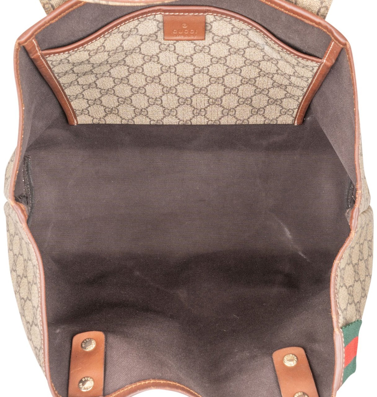 Gucci Monogram GG Supreme Web Tote Handbag Beige