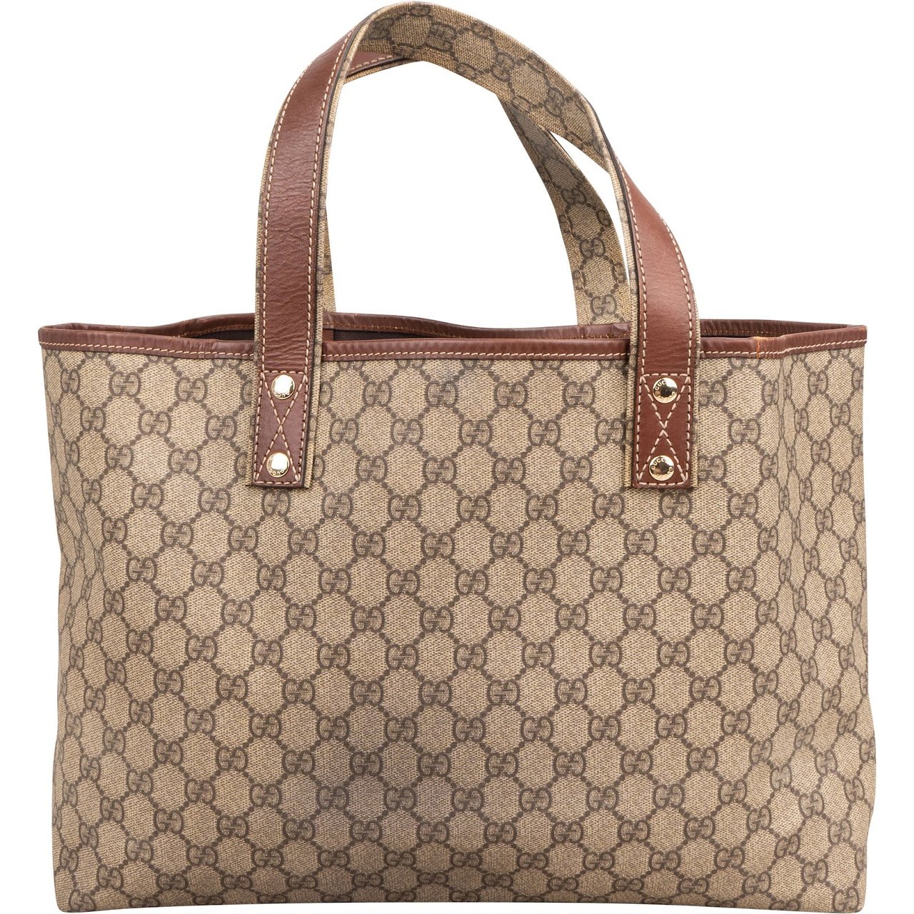 Gucci Monogram GG Supreme Web Tote Handbag Beige