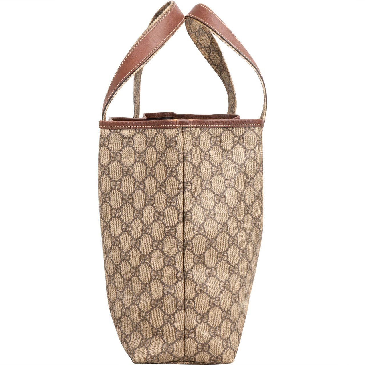 Gucci Monogram GG Supreme Web Tote Handbag Beige