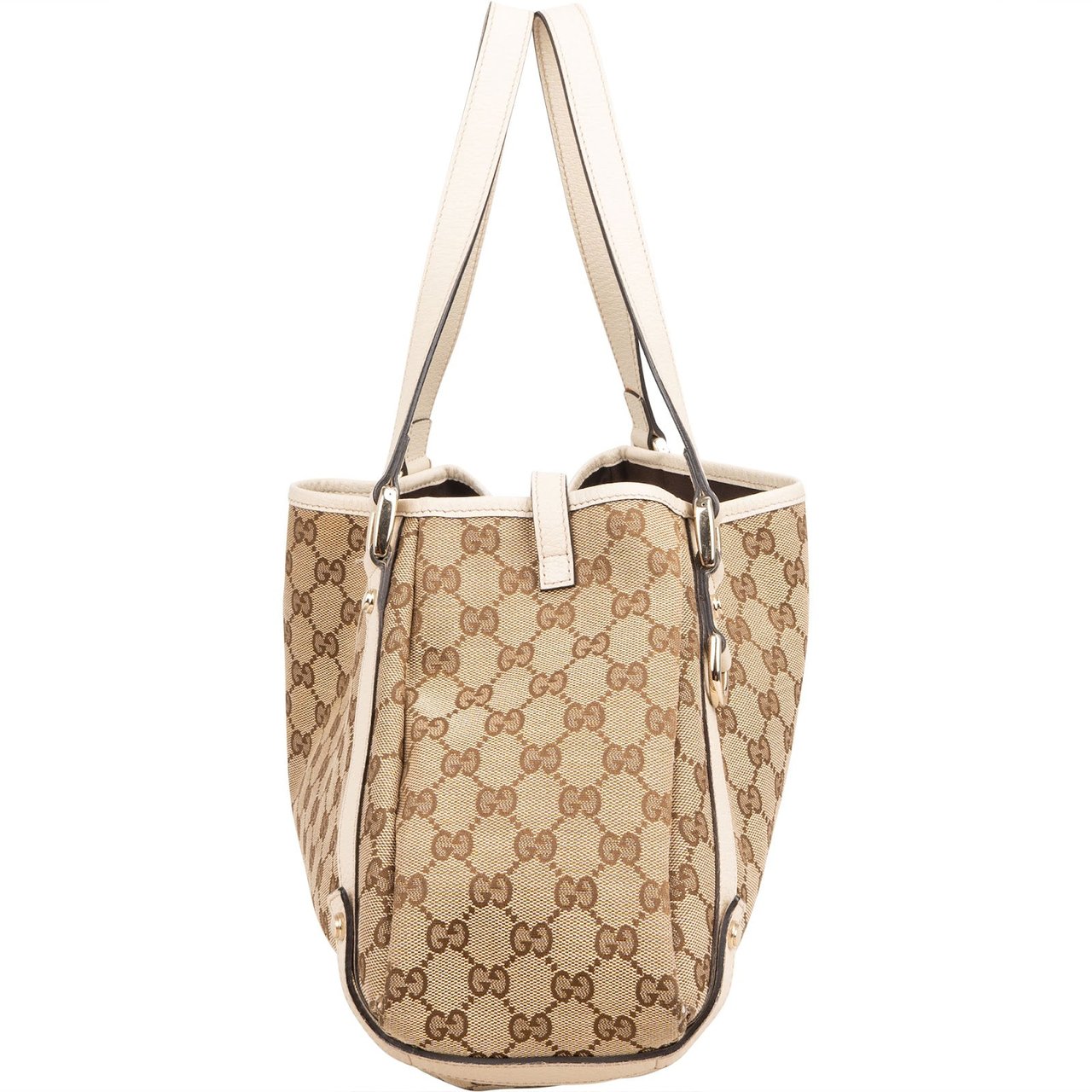 Gucci Monogram GG Canvas Abbey Hobo Shoulder Bag Beige