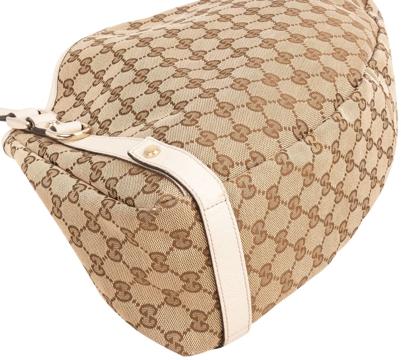 Gucci Monogram GG Canvas Abbey Hobo Shoulder Bag Beige