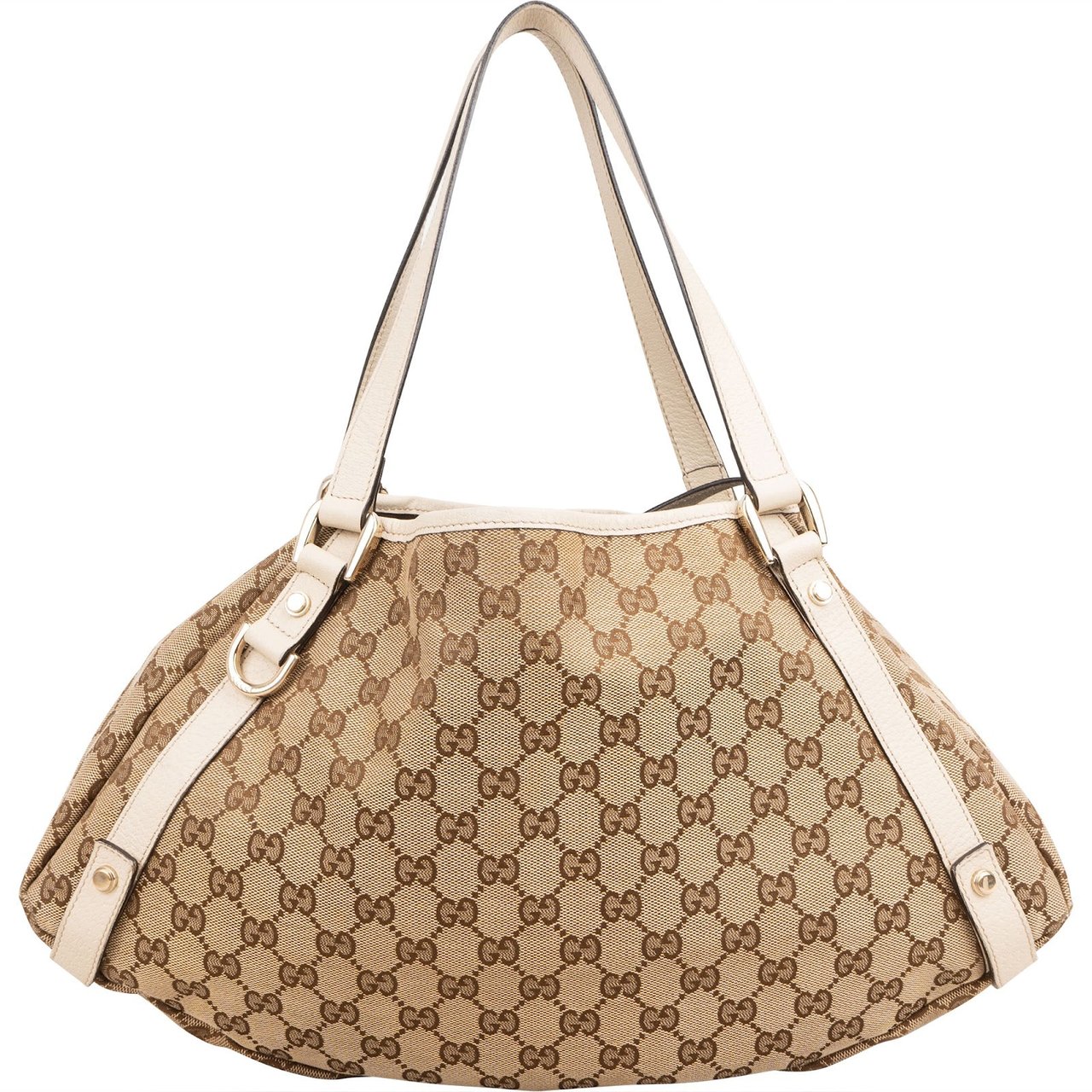 Gucci Monogram GG Canvas Abbey Hobo Shoulder Bag Beige