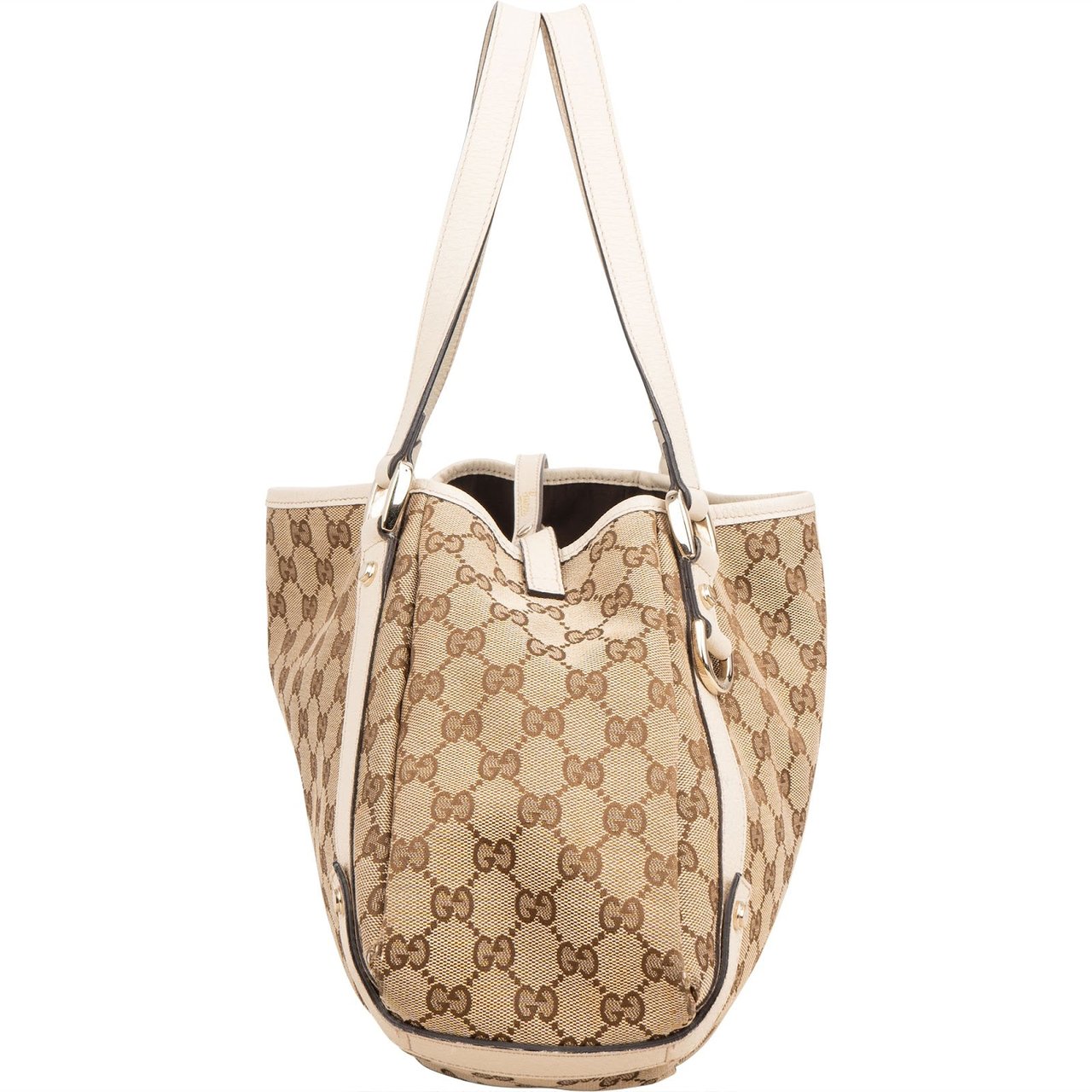 Gucci Monogram GG Canvas Abbey Hobo Shoulder Bag Beige