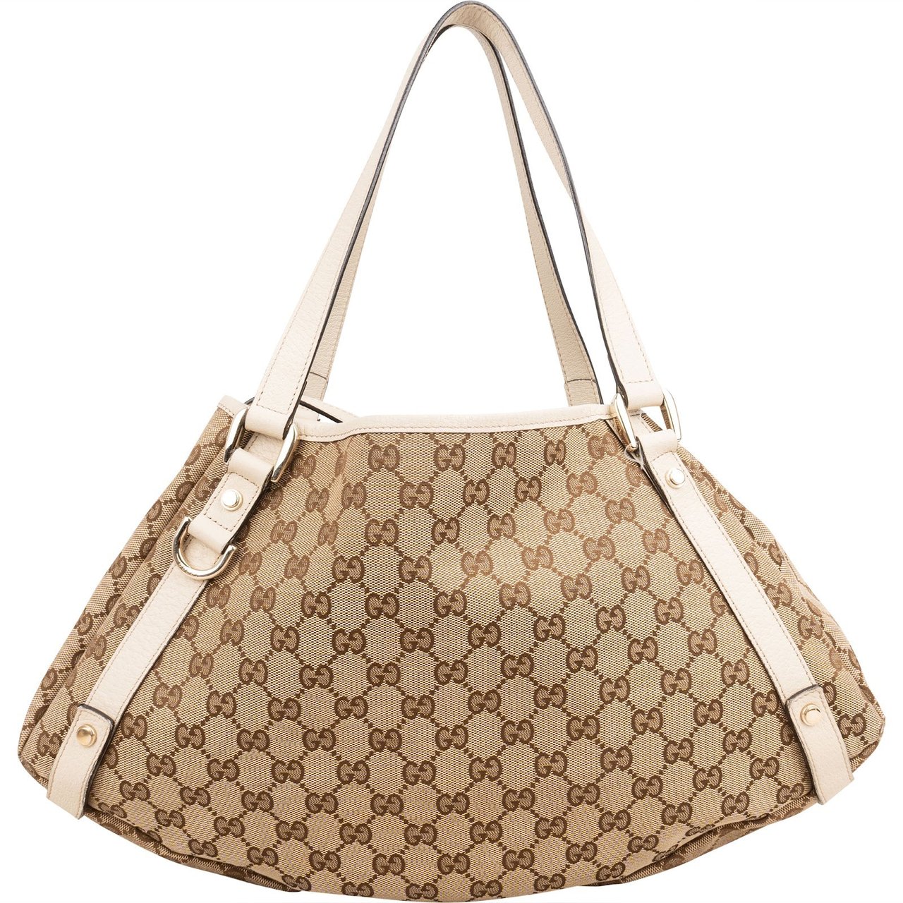 Gucci Monogram GG Canvas Abbey Hobo Shoulder Bag Beige