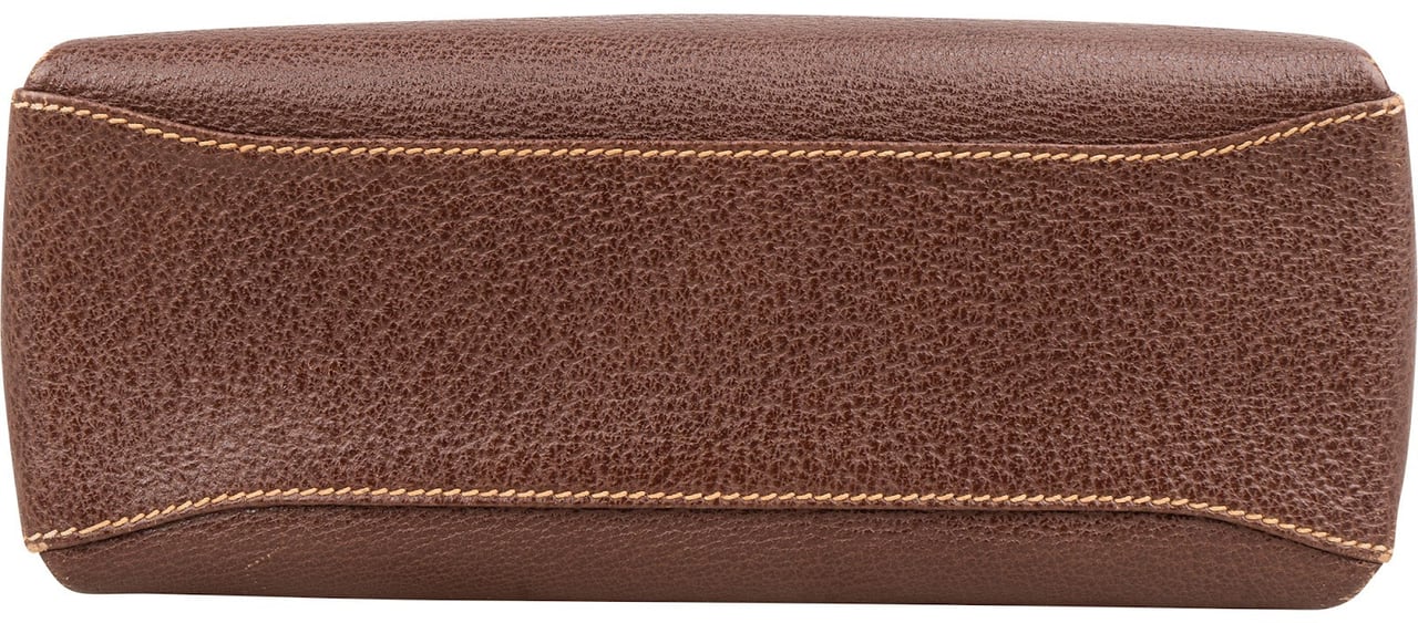 Gucci Brown Leather Bamboo Lock Top Handle Handbag Bruin