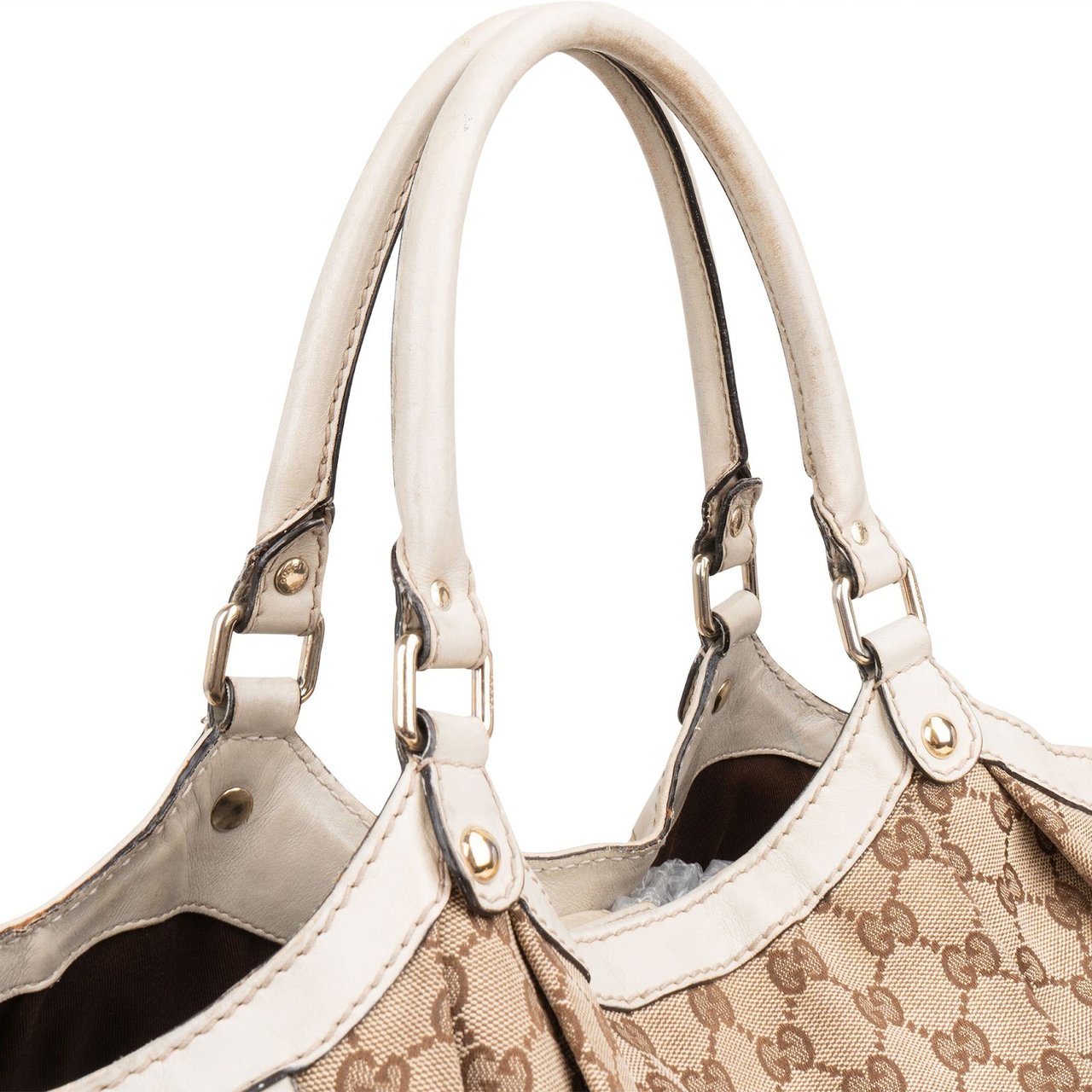 Gucci Monogram GG Canvas Sukey Shoulder Bag Beige