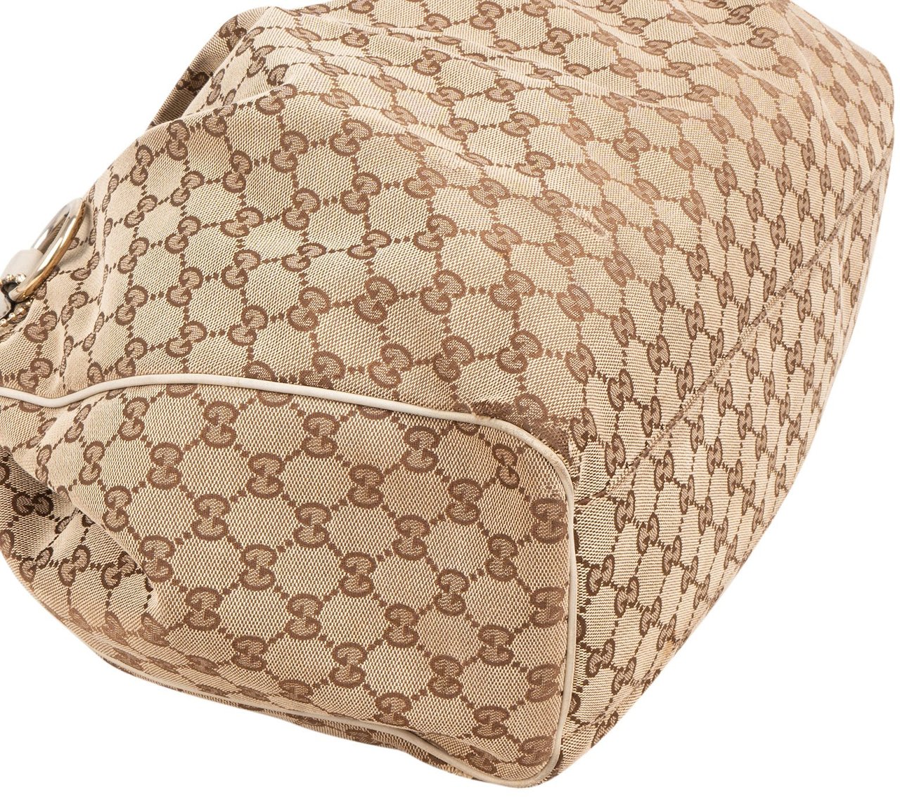 Gucci Monogram GG Canvas Sukey Shoulder Bag Beige