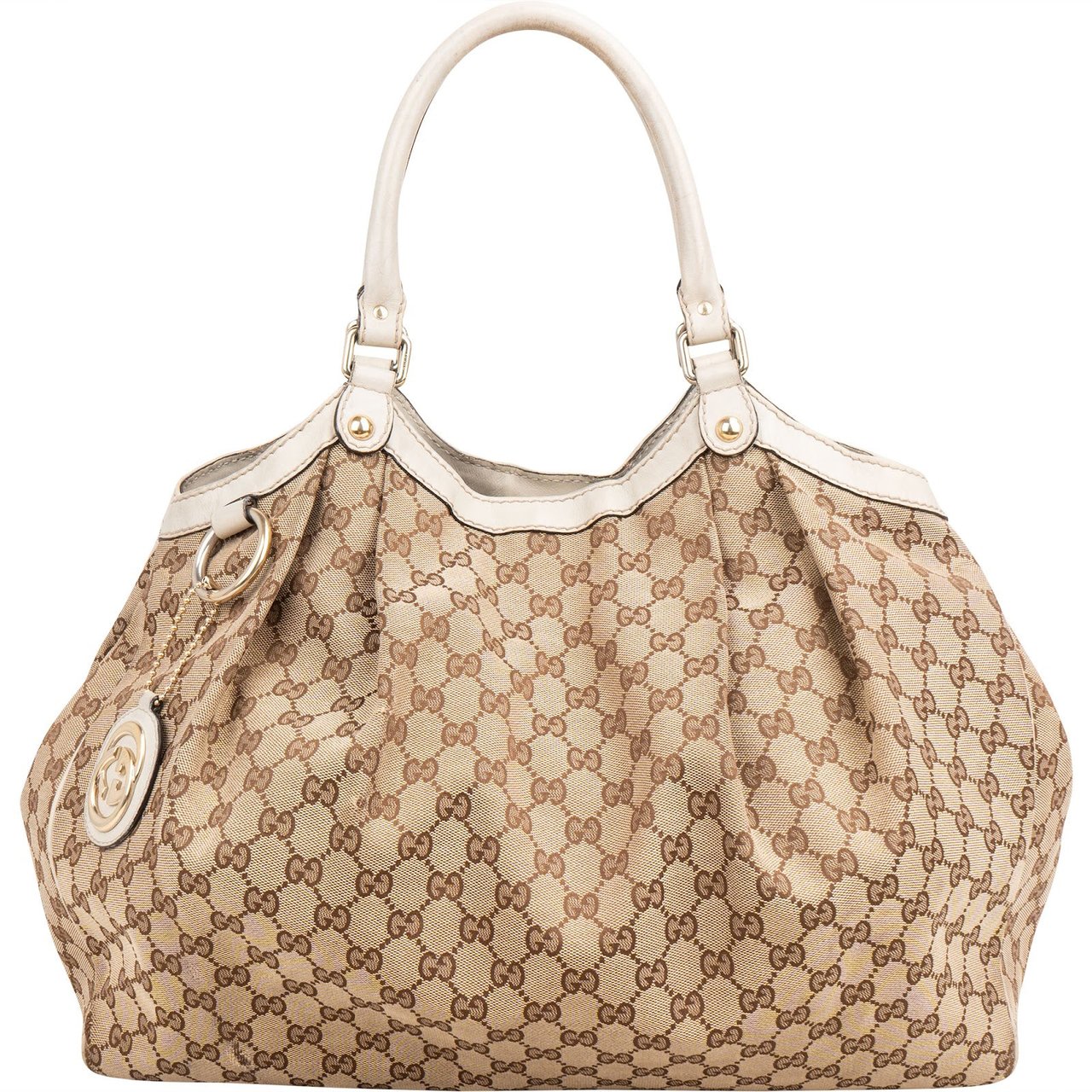 Gucci Monogram GG Canvas Sukey Shoulder Bag Beige