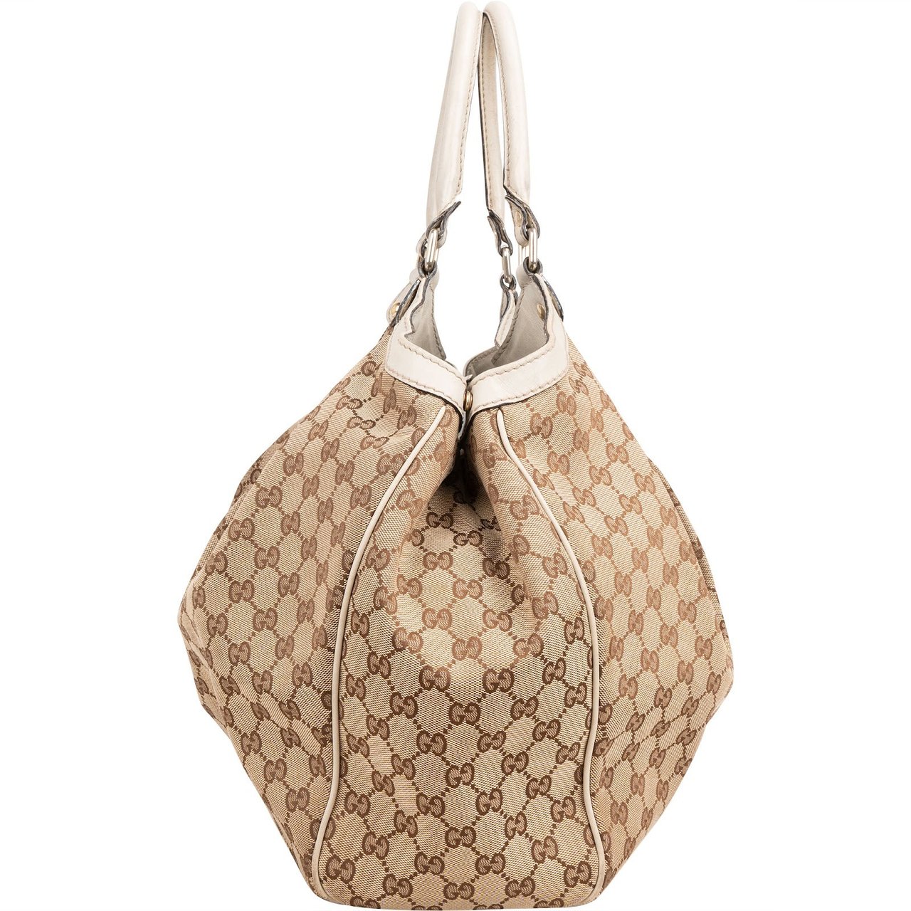 Gucci Monogram GG Canvas Sukey Shoulder Bag Beige