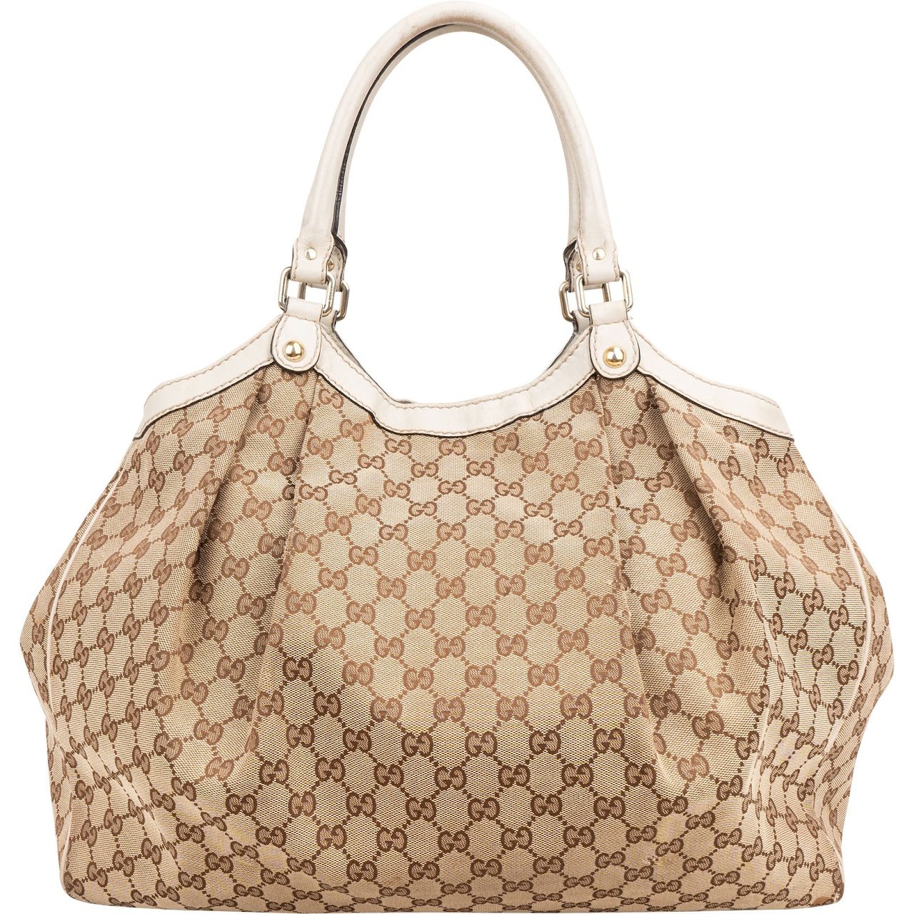 Gucci Monogram GG Canvas Sukey Shoulder Bag Beige