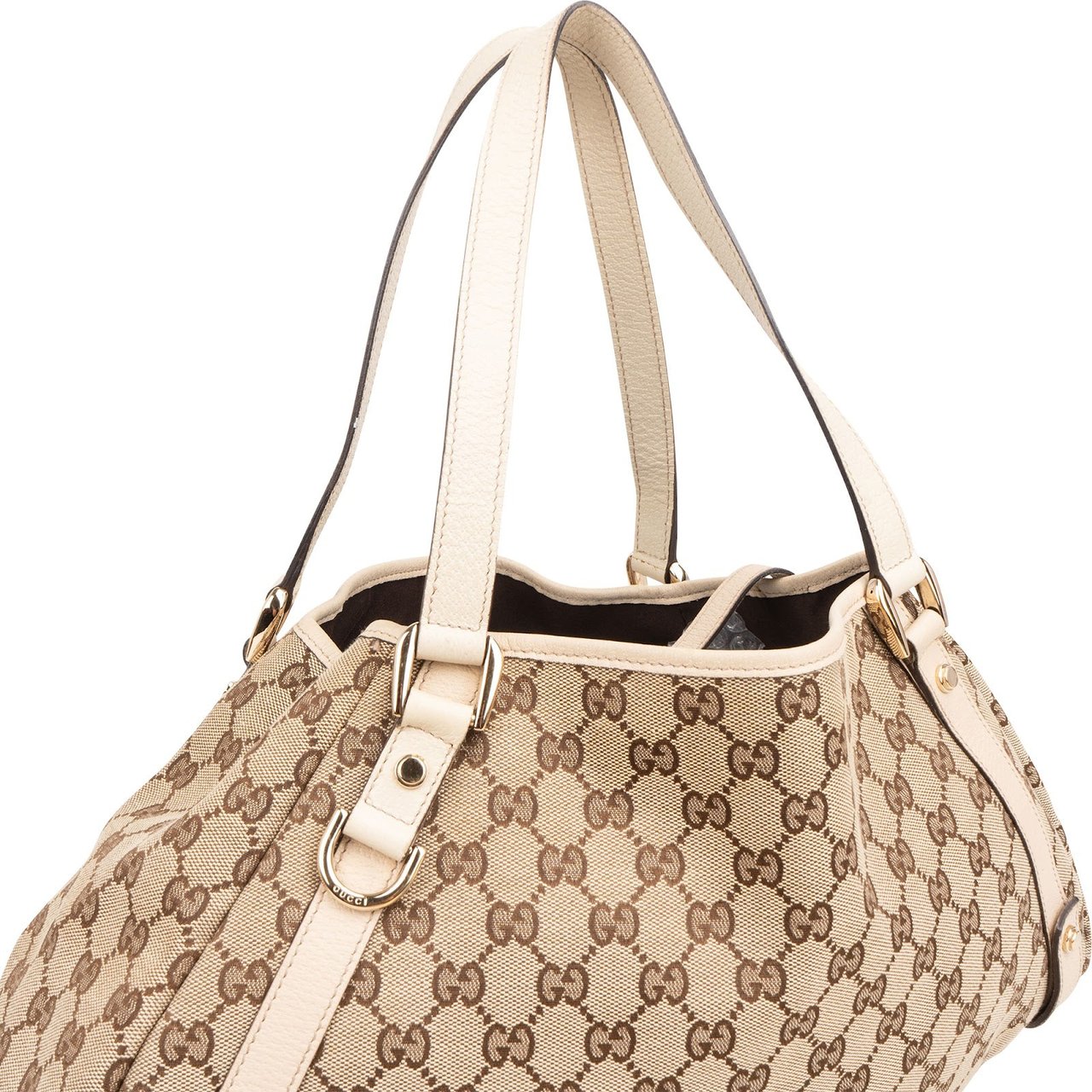 Gucci Monogram GG Canvas Abbey D-Ring Shoulder Bag Beige