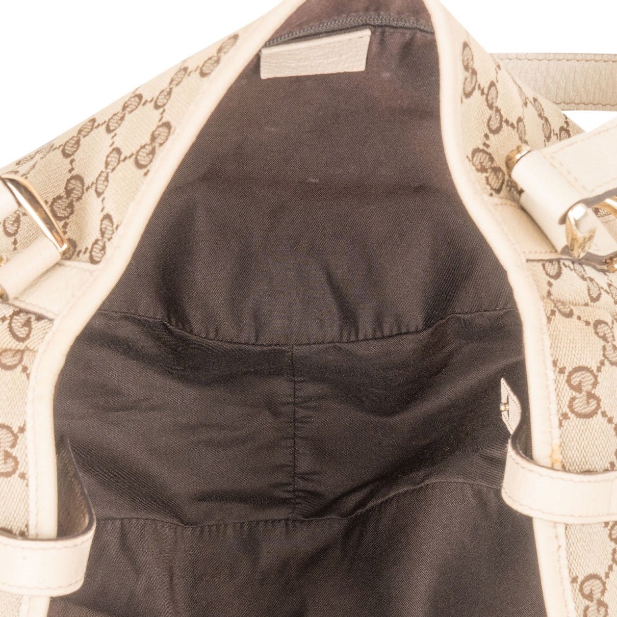 Gucci Monogram GG Canvas Abbey D-Ring Shoulder Bag Beige