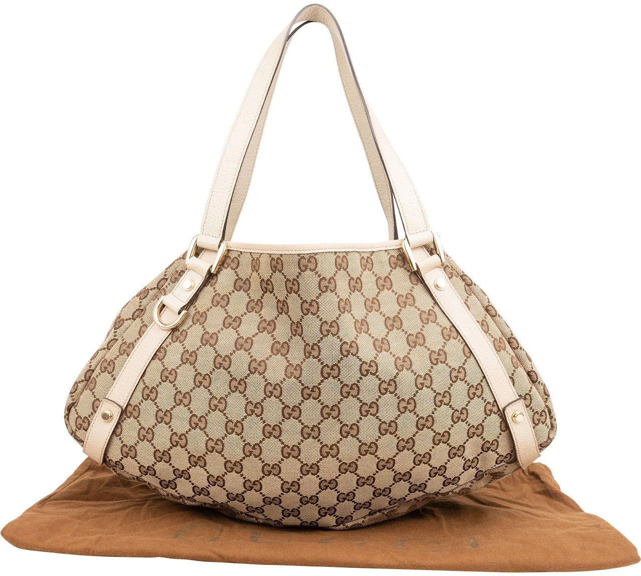Gucci Monogram GG Canvas Abbey D-Ring Shoulder Bag Beige