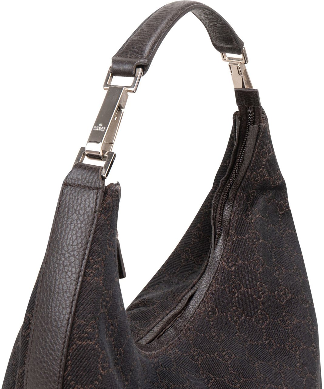 Gucci Monogram GG Canvas Hobo Shoulder Bag Bruin