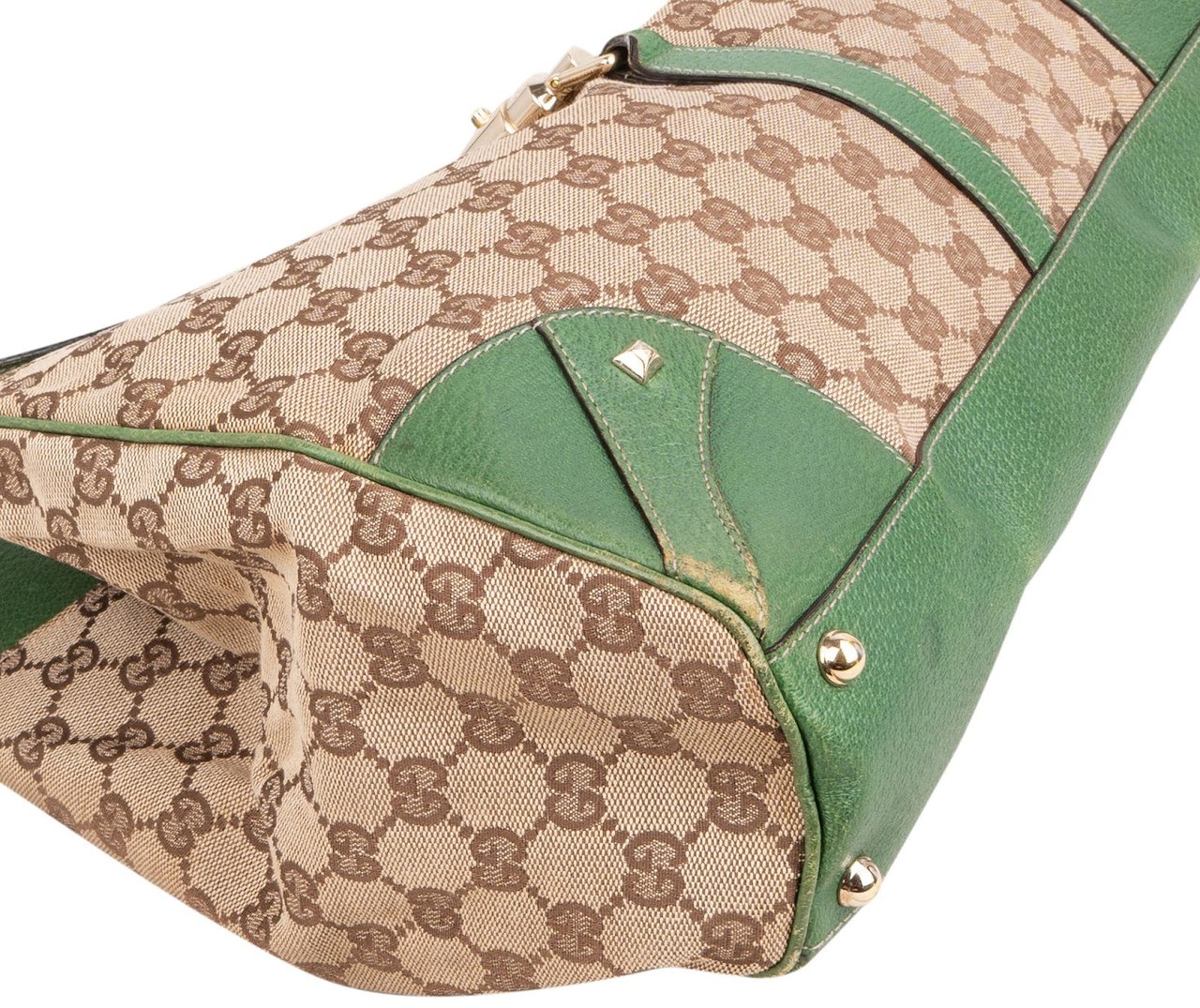 Gucci Monogram GG Canvas New Jackie Hobo Shoulder Bag Beige