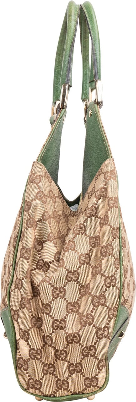 Gucci Monogram GG Canvas New Jackie Hobo Shoulder Bag Beige