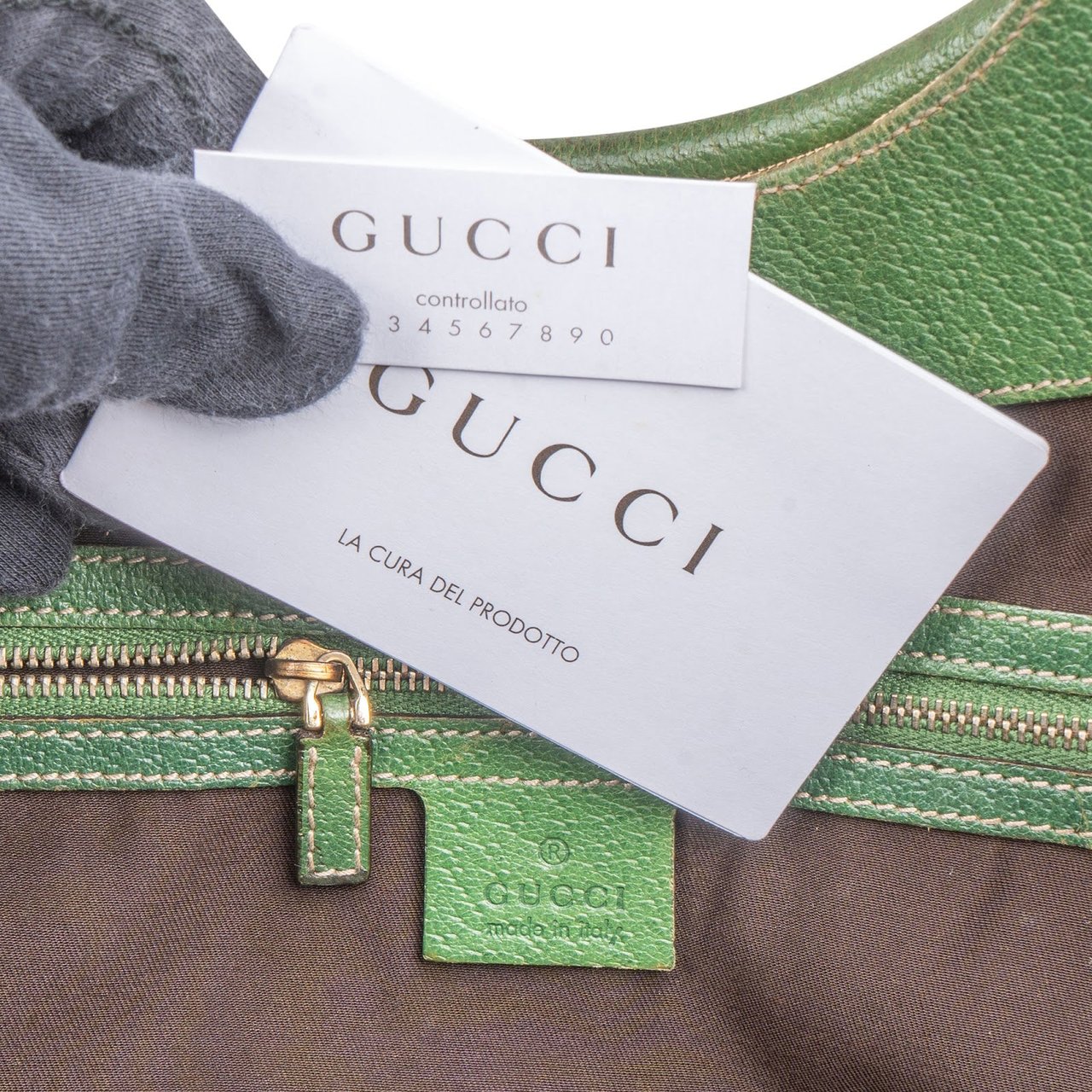 Gucci Monogram GG Canvas New Jackie Hobo Shoulder Bag Beige