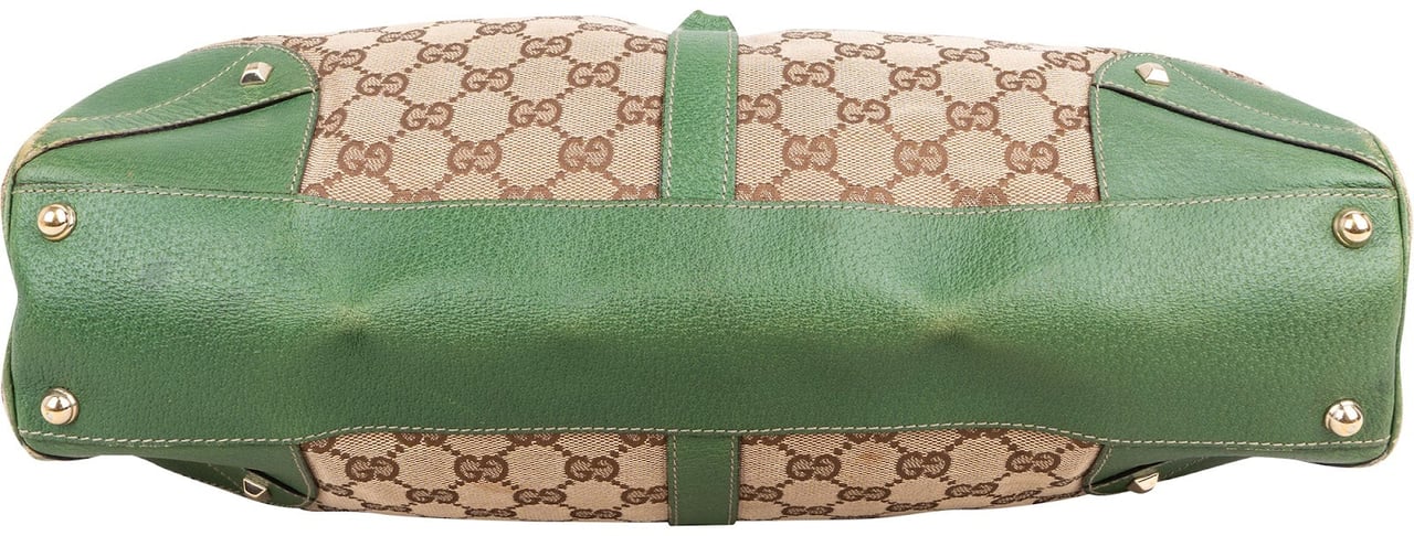 Gucci Monogram GG Canvas New Jackie Hobo Shoulder Bag Beige