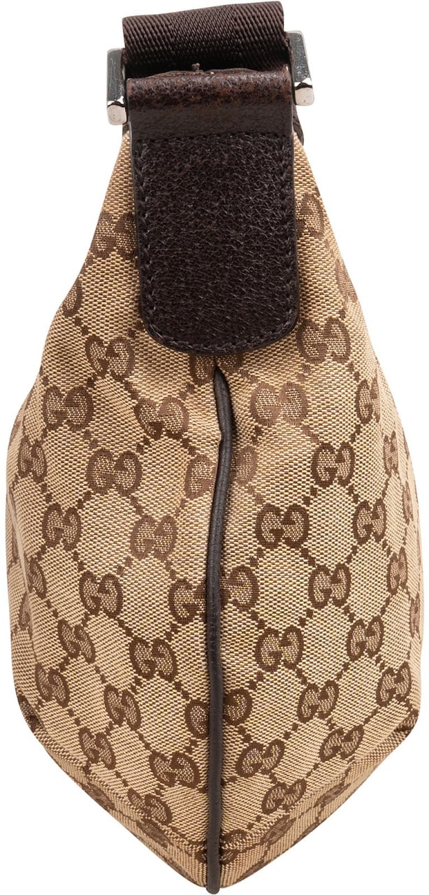 Gucci Monogram GG Canvas Half Moon Messenger Crossbody Bag Beige