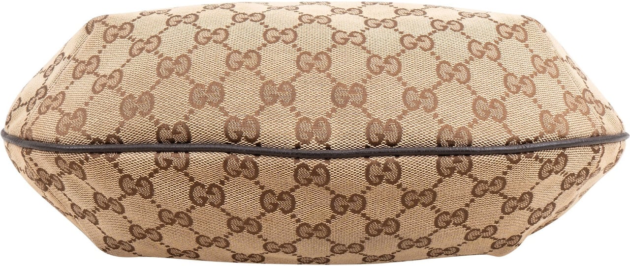 Gucci Monogram GG Canvas Half Moon Messenger Crossbody Bag Beige