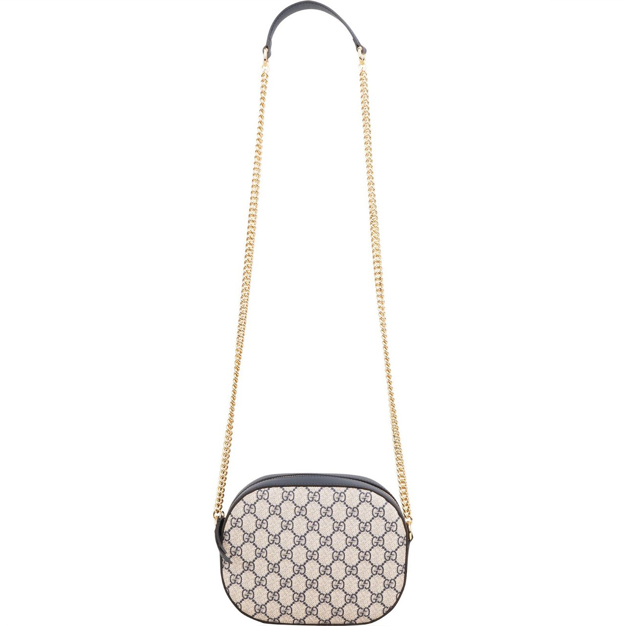 Gucci Monogram GG Supreme Small Oval Crossbody Bag Blauw